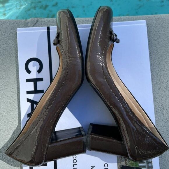 PRADA Brown Patent Leather Bow Block Heel Pumps Size IT37 - Picture 9 of 13